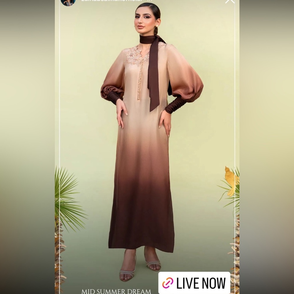 Zainab Salman Brown Ombré Pakistani Outfit